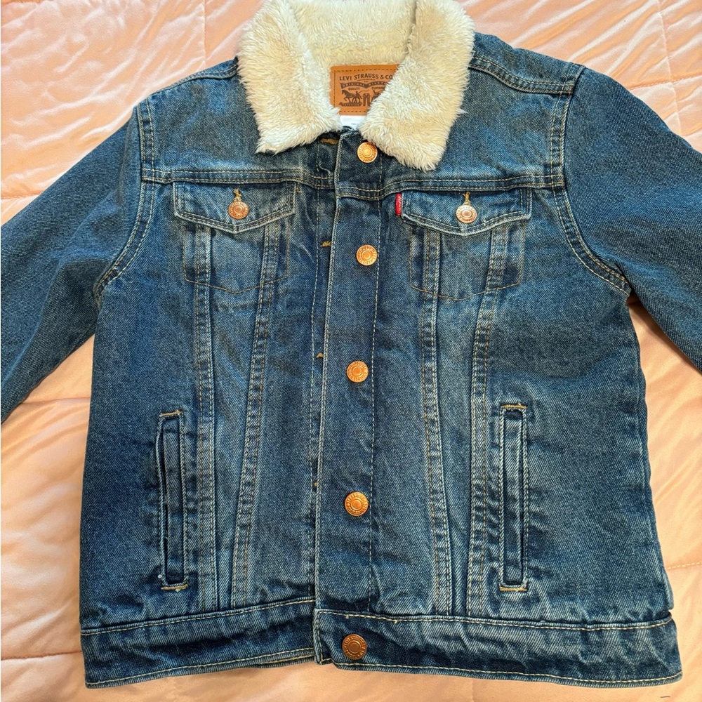 Levi's Juniors Blue Denim Jacket with Cream Collar